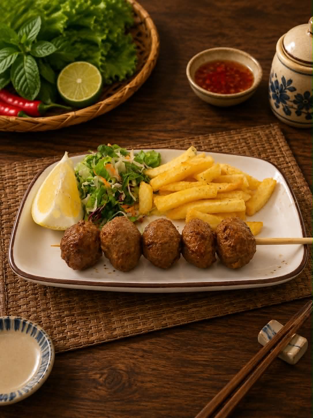 Chả bò viên chiên